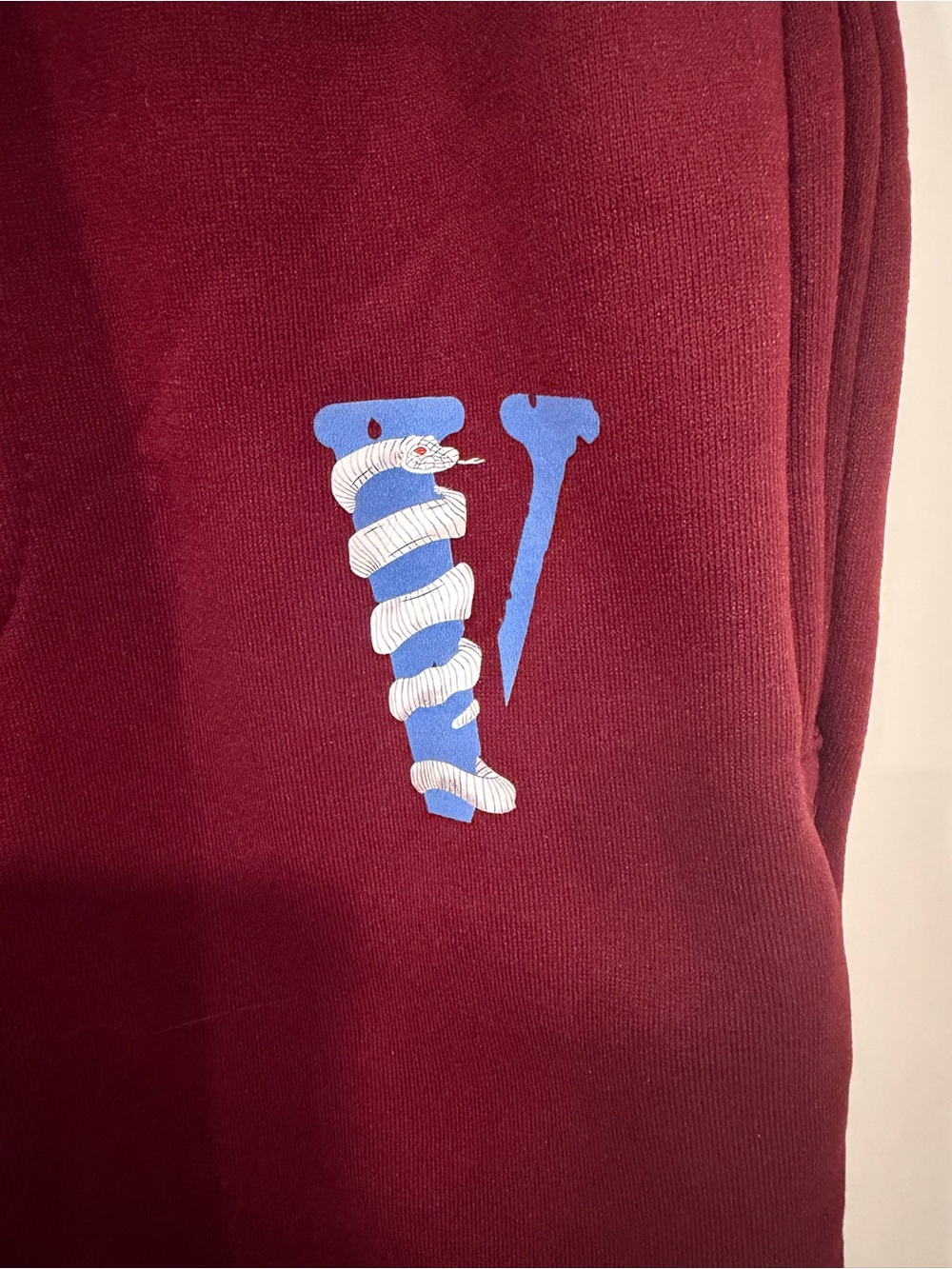 Kids/Teen Vlone Burgundy Jogger Sweatpants with Side Logo - Picture 4 of 8